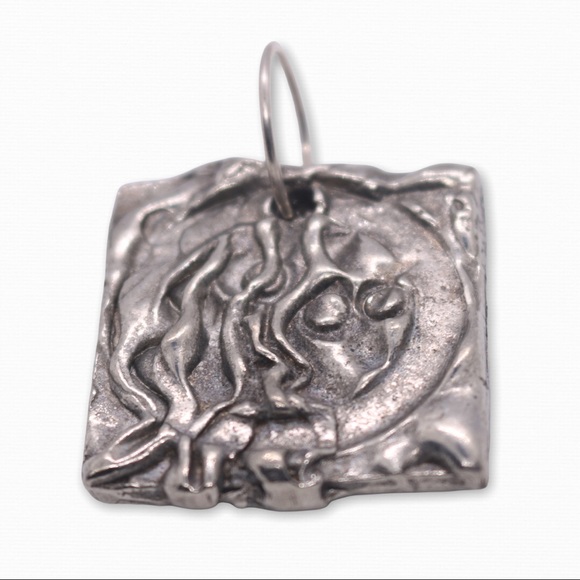 Unique Silver Necklaces 2 Hand Crafted Pendants Ornate Star & Square Abstract - Picture 4 of 8